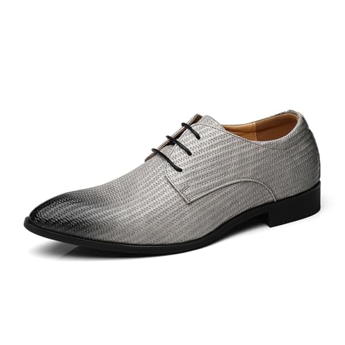 ottspu Herren Anzugschuhe Oxfords Lässig Weben Klassisch Bequem Formelle Derby Business Dress Schuhe Für Männer,Grau,39 EU von ottspu