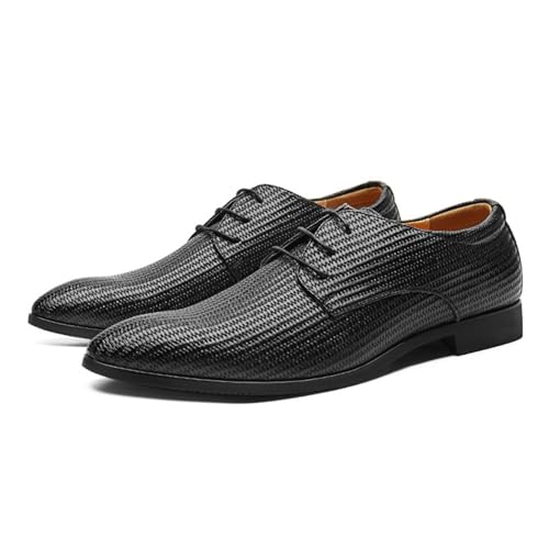 ottspu Herren Anzugschuhe Oxfords Lässig Weben Klassisch Bequem Formelle Derby Business Dress Schuhe Für Männer,Schwarz,43 EU von ottspu