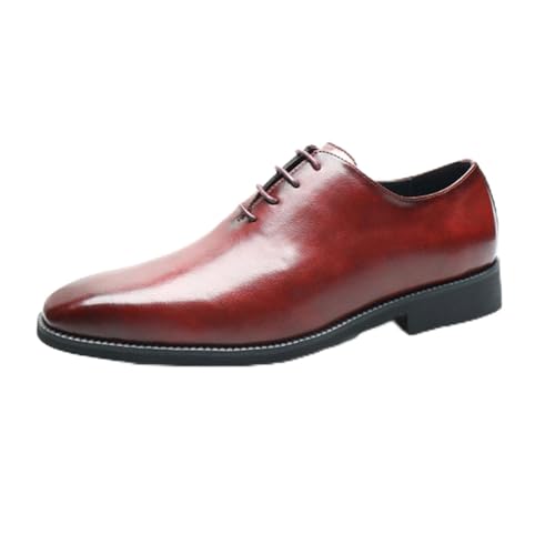 ottspu Herren Casual Dress Schuhe Formal Classic Lace-Up Oxfords Business Classic Dress Schuhe Für Männer,Burgundy,45 EU von ottspu