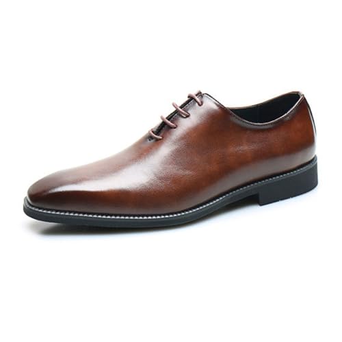 ottspu Herren Casual Dress Schuhe Formal Classic Lace-Up Oxfords Business Classic Dress Schuhe Für Männer,Dark Brown,41 EU von ottspu