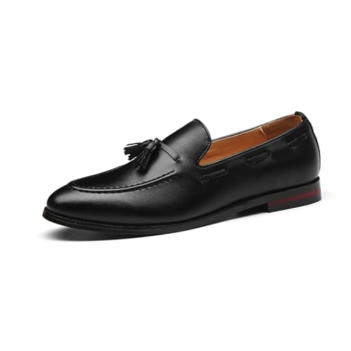 ottspu Herren Loafers Casual Slip on Schuhe Leichte Bequeme Business Schuhe Für Das Büro Mode Slipper,Schwarz,40 EU von ottspu