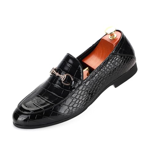 ottspu Herren Loafers Casual Slip on Schuhe Penny Loafers Für Männer Leichte Formelle Business Derby Schuhe,Schwarz,42 EU von ottspu