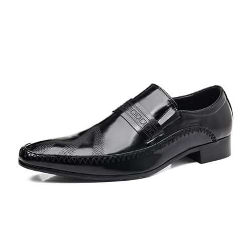 ottspu Herren Loafers PU Leder Slip-On Penny Business Party Hochzeit Prom Schuhe,Schwarz,40 EU von ottspu