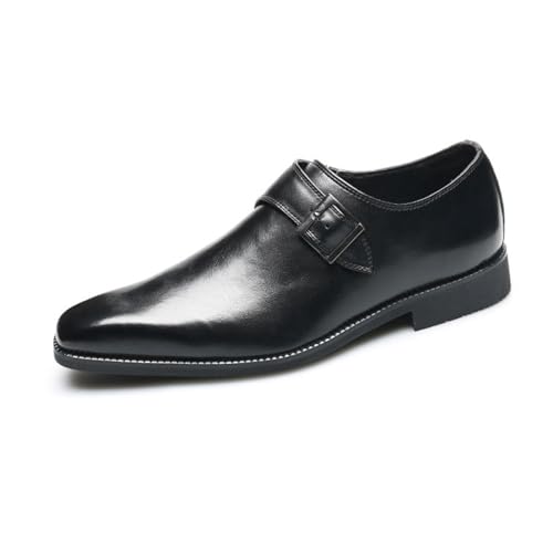 ottspu Herren Monk Strap Slip on Loafer Oxford Formal Business Casual Bequeme Anzugschuhe Für Männer,Schwarz,42 EU von ottspu