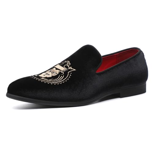 ottspu Herrenmode Formale Smoking Slip on Loafer Samt Kleid Schuhe,Schwarz,37 EU von ottspu