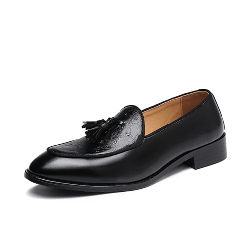 ottspu Herrenmode Klassische Loafers Luxus Loafer Schuhe Und Weeding Dress Schuhe Für Männer,Schwarz,39 EU von ottspu