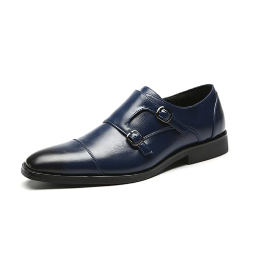 ottspu Kleid Schuhe Für Männer Komfort Walking Schuhe Für Männliche Business Arbeit Büro Kleid Derby Schuhe,Blau,46 EU von ottspu