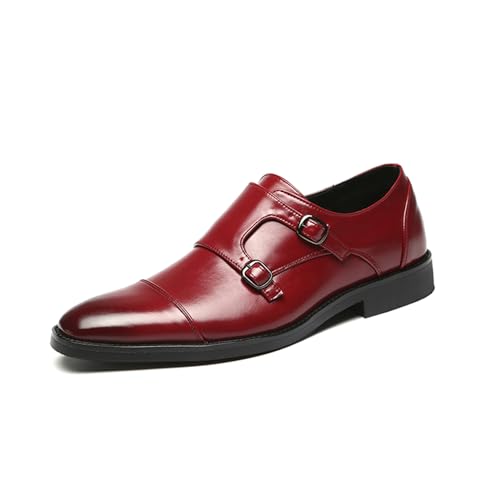 ottspu Kleid Schuhe Für Männer Komfort Walking Schuhe Für Männliche Business Arbeit Büro Kleid Derby Schuhe,Burgundy,42.5 EU von ottspu