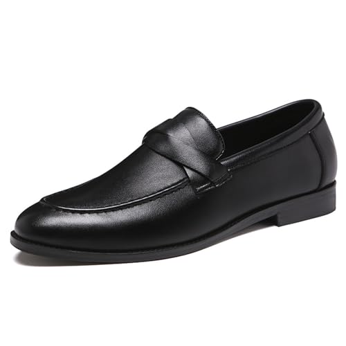 ottspu Männer Kleid Schuhe PU Leder Penny Loafers Für Männer Slip-On Formal Dress Loafers Für Männer,Schwarz,42.5 EU von ottspu