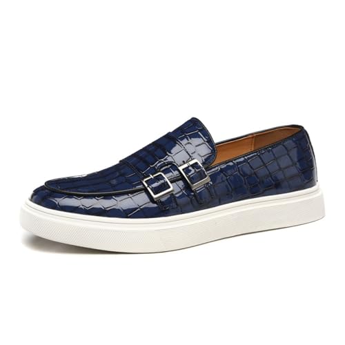 ottspu Mens Casual Loafers Schuhe Slip on Walking Kleid Turnschuhe Business Oxfords Arbeit Leicht,Blau,40 EU von ottspu