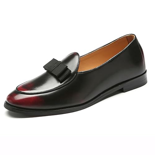 ottspu Mens Loafers Slip on Schuhe Casual Komfort Leichte Weiche Mokassin Tägliche Wohnungen Bogen Wanderschuhe,Burgundy,42.5 EU von ottspu