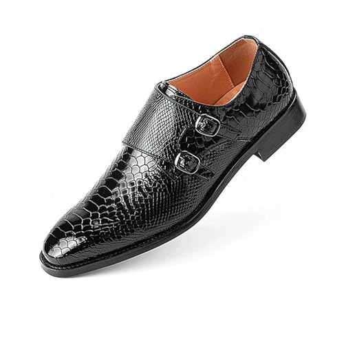 ottspu Oxford Schuhe Herren Alligator Lackleder Hochzeit Prom Formal Kleid Casual Schuhe Für Männer,Schwarz,38 EU von ottspu