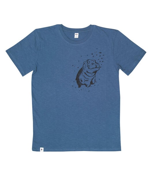 päfjes Nick Nilpferd - Fair gehandeltes Männer T-Shirt - Slub Blue von päfjes