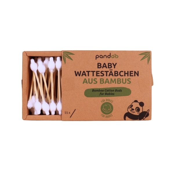 pandoo 4er Pack Bambus Wattestäbchen für Babys von pandoo