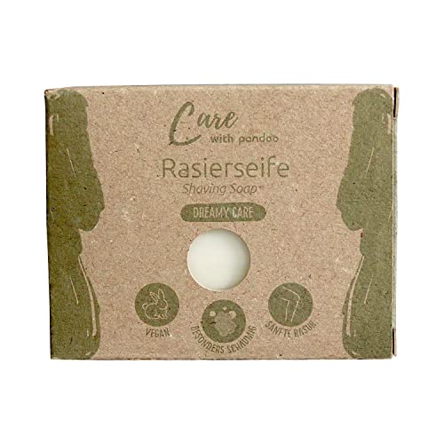 pandoo Rasierseife 100g | Dreamy Care | Rasiercreme für eine sanfte Rasur | Für Männer und Frauen | 1 Stück von pandoo