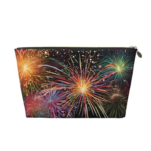 Reise-Kulturtasche aus Leder mit Explosions-Feuerwerk, 3D-Druck, mit Reißverschluss, Kosmetiktasche für Damen, kleine Make-up-Tasche für die Handtasche, tragbare Reise-Kosmetiktasche, Geschenktasche f Reise-Kulturtasche aus Leder mit Explosions-Feuerwerk, 3D-Druck, mit Reißverschluss, Kosmetiktasche für Damen, kleine Make-up-Tasche für die Handtasche, tragbare Reise-Kosmetiktasche, Geschenktasche f von peiyeety