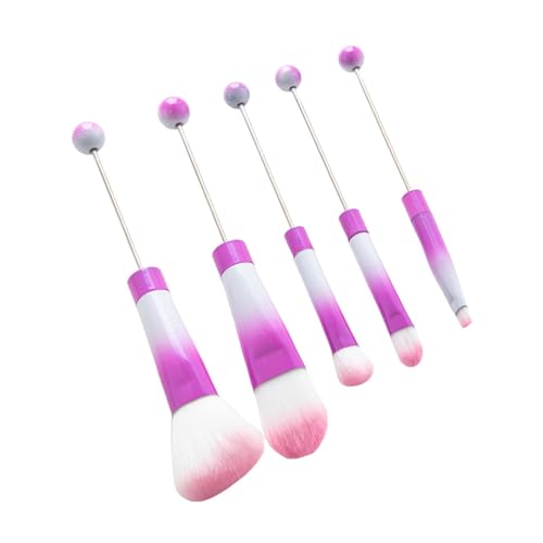 perfk 5-teiliges Augen-Make-up-Pinsel-Set, Premium-Mischpinsel, synthetische Foundation, Beauty-Tool, Kosmetikpinsel für Damen, Schwester, Erwachsene, lila Rot von perfk