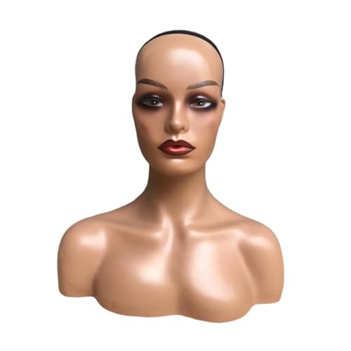 perfk Realistischer weiblicher Mannequin-Kopf, Manikin-Kopf, Büste, professionell, mit Make-up-Perücken-Ausstellungsständer für Ohrringe, Styling, Trocknen, Style A perfk Realistischer weiblicher Mannequin-Kopf, Manikin-Kopf, Büste, professionell, mit Make-up-Perücken-Ausstellungsständer für Ohrringe, Styling, Trocknen, Style A von perfk