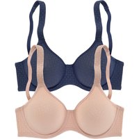 Witt Damen T-Shirt-BH, marine+toffee von petite fleur