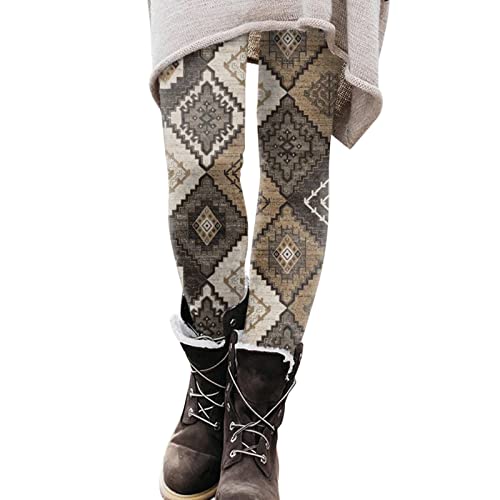 Leggings Damen Winter Stern Drucken Weihnachten Leggings Mädchen Warme Fleece Freizeithose Winter Gefüttert Plüsch Hausanzug Winter Lange Hosen für Mädchen Treggings Thermohose Yogahosen F026 von pitashe_Bekleidung