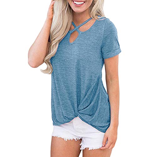 Pitashe Damen Tops Mode Freizeit Einfarbig Baumwolle Kreuz V-Ausschnitt Damen Sommer T-Shirts Crop Top Weste Tank Top Party Oberteile Blusen Camisole Hemd Bekleidung Vest Bauchfrei Tunika Shirts Tops von pitashe Tops