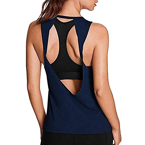 Pitashe Damen Tops Süß Armellos Rückenfrei Bewegung Yoga Weste Mode Damen Sommer T-Shirt Crop Tops Tank Tops Party Oberteile Bluse Camisole Hemd Bekleidung Vest Bauchfrei Tunika Clubwear Shirts von pitashe Tops