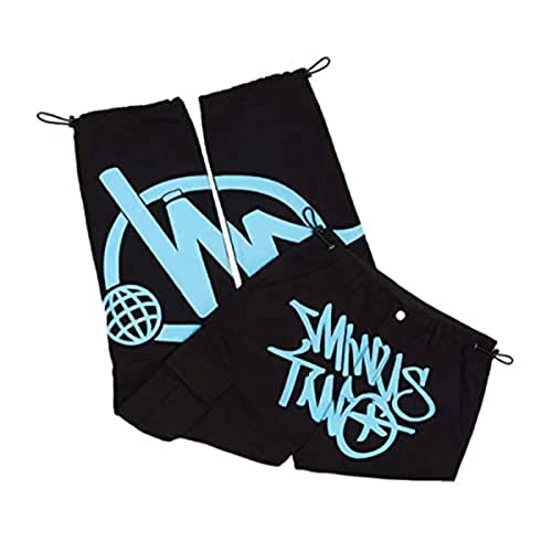 Minus Two Cargo | Hose Minus Two Gerade Hose Street Pocket Hohe Taille Gedruckt Hip Hop, Unisex Cargo Hose, Damen Y2K Hose von pologmase