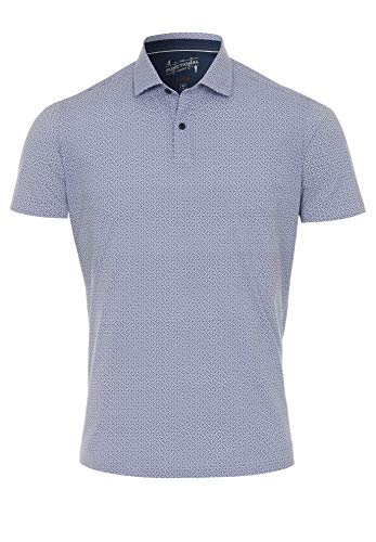 Pure h. Tico Herren 4031-92930 Pure Functional Polo Knopf Slim fit Halbarm Polohemd, Druck Mittelblau, XS von pure h. tico