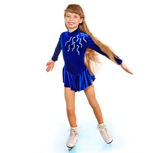 purpleq Damen Langarm Eiskunstlauf Kleid Kinder Mädchen Samt Langarm Strass Gymnastik Rollkragenpullover Langarm Kürkleid Mit Strass Rollkunstlauf Wettbewerb Tanzanzug,Blau,XS purpleq Damen Langarm Eiskunstlauf Kleid Kinder Mädchen Samt Langarm Strass Gymnastik Rollkragenpullover Langarm Kürkleid Mit Strass Rollkunstlauf Wettbewerb Tanzanzug,Blau,XS von purpleq