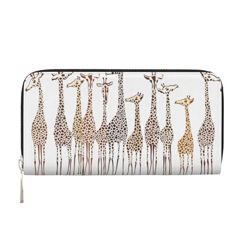 pvinnk Niedliche Cartoon-Giraffen-Druck, elegante Leder-Handbrieftasche, große lässige Geldbörse, Reise-Ready-Geldbörse, Schwarz, Einheitsgröße, Kunst pvinnk Niedliche Cartoon-Giraffen-Druck, elegante Leder-Handbrieftasche, große lässige Geldbörse, Reise-Ready-Geldbörse, Schwarz, Einheitsgröße, Kunst von pvinnk