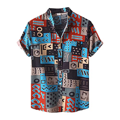 Hemd Herren Freizeithemd Bunt Druck Hawaiihemd Strandhemd Sommer Kurzarm Fronttasche Shirt Freizeit Hawaii Hemd Shirts für Männer von pvucpot