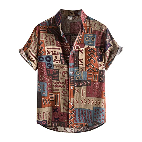 Hemd Herren Freizeithemd Bunt Druck Hawaiihemd Strandhemd Sommer Kurzarm Fronttasche Shirt Freizeit Hawaii Hemd Shirts für Männer von pvucpot