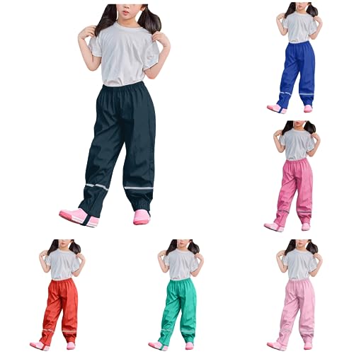 Unisex Regenhose Kinder, Regenhose Damen wasserdicht und Winddicht, Hose Atmungsaktiv Matschhose, ungefüttert Regenbundhose Überziehhose für Mädchen Jungen Regenhose Kinder Matschhose Jungen Mädchen von pvucpot