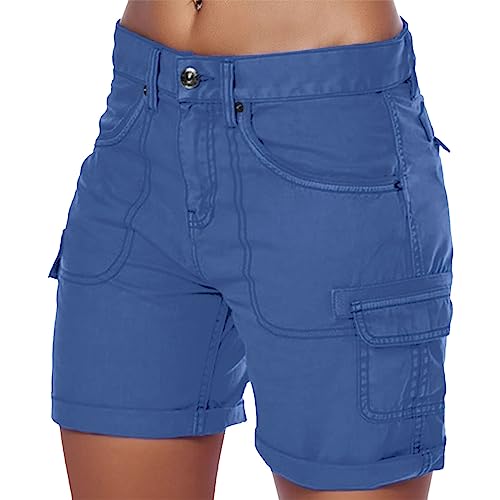 pvucpot Damen Cargo Shorts Militär Kurze Hosen Multi Taschen Hoch Tailliert Freizeithose Outdoorhose Arbeitshose Bermuda Shorts Outdoor Wandern Shorts von pvucpot