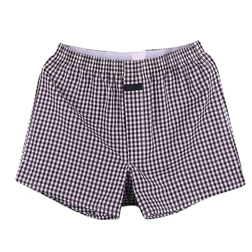 pvucpot Schlafanzughose Kurz Baumwolle Kariert Pyjamahose Shorty Sommer Nachtwäsche Schlafshorts mit Taschen Pyjamahose von pvucpot