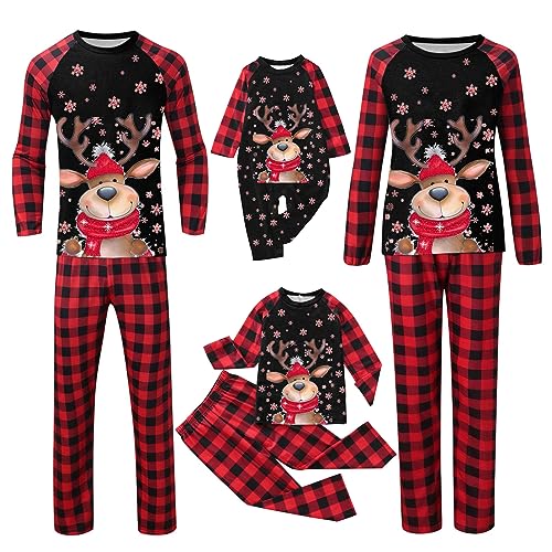 pvucpot Weihnachten Pyjamas für die Familie Matching-Sets Weihnachten Urlaub Schlafanzug Weihnachten PJs für Erwachsene Männer Frauen Baby Kinder Herren Kinder von pvucpot