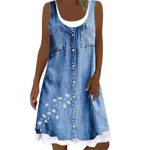 jeanskleider Damen, Jeanskleid Damen Lang Sommer Casual Kurzarm Denim Kleid Blusenkleid A-Linie Sommerkleid Strandkleid Einfarbig Baumwolle Hemdkleid Freizeitkleid Leicht Knielang Partykleid jeanskleider Damen, Jeanskleid Damen Lang Sommer Casual Kurzarm Denim Kleid Blusenkleid A-Linie Sommerkleid Strandkleid Einfarbig Baumwolle Hemdkleid Freizeitkleid Leicht Knielang Partykleid von pxjsdwe