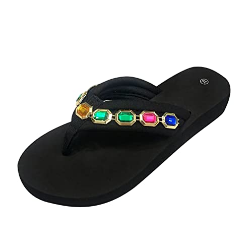 pxjsdwe Damen Flip Flops Bequem Sommer Slipper Flip Flops Elegant Rutschfeste Zehentrenner Hausschuhe Sandalen mit Absatz Pantoletten Offene Zehen Leichte Orthopädische Sandalen Strandschuhe von pxjsdwe