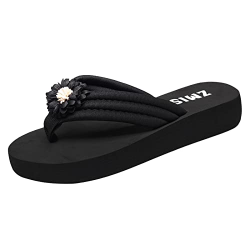 pxjsdwe Damen Pantoletten mit Absatz Sommer Pantoletten Hausschuhe Bequem Rutschfeste Elegant Flip Flops Sandalen Zehentrenner Slipper Outdoor Breite Füße Orthopädische Sandalen Strandschuhe von pxjsdwe