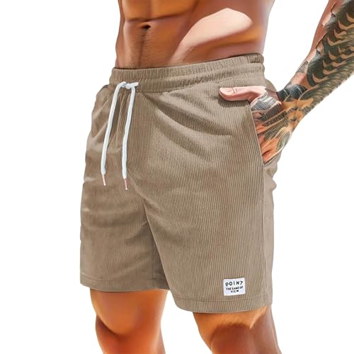 pxjsdwe Kurze Hosen Herren Cargo leinen, Corduroy Shorts Herren Sommer Stretch Kurze Hosen Baumwolle Elastische Taille Kurz Cordhose Leicht Strand Kordelzug Freizeitshorts Sommershorts mit Taschen pxjsdwe Kurze Hosen Herren Cargo leinen, Corduroy Shorts Herren Sommer Stretch Kurze Hosen Baumwolle Elastische Taille Kurz Cordhose Leicht Strand Kordelzug Freizeitshorts Sommershorts mit Taschen von pxjsdwe