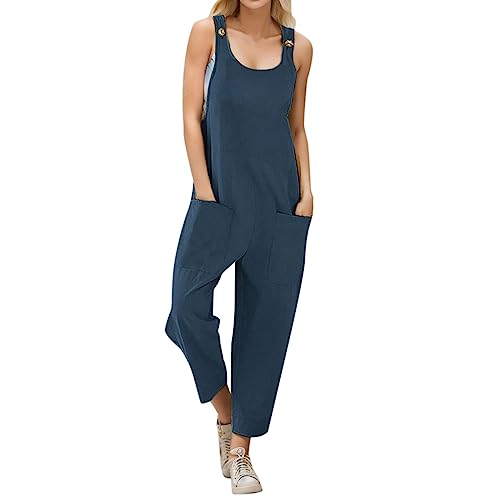 pxjsdwe Latzhosen Für Damen mit Träger Oversize Stretch Jumpsuit Arbeitslatzhose Sommer Weites Bein Arbeitshose Grün Baggy Latzhose Blau Trägerhose Locker 48 Overall Arbeitsoverall von pxjsdwe