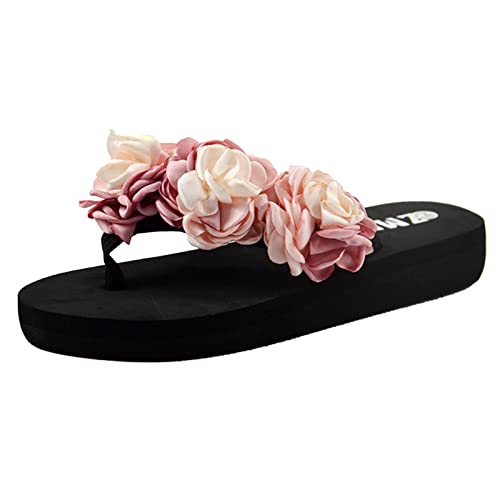 pxjsdwe Zehentrenner Damen Sandalen Bequem Sommer Slipper Flip Flops Elegant Schwarz mit Absatz Sandalen Pantoletten Zehentrenner Hausschuhe Freizeit Offene Zehen Sommerschuhe Orthopädische Sandalen von pxjsdwe