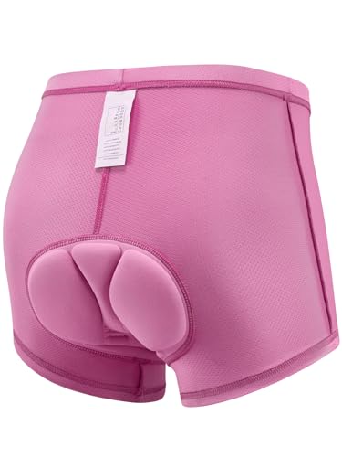 qualidyne Radunterhose für Damen, 4D-gepolstert, Gel, Fahrrad-Shorts, Mountain-Unterhose, Reitslip, Pink, L von qualidyne