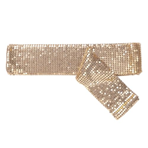 ranrann Damen Glitzernder Schal Halstuch Metallic mit Strass Lange Kette Krawatte Schmuck Zubehör für Party Show Silvester Performance Gold One_Size ranrann Damen Glitzernder Schal Halstuch Metallic mit Strass Lange Kette Krawatte Schmuck Zubehör für Party Show Silvester Performance Gold One_Size von ranrann