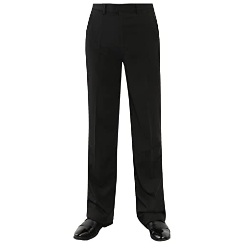 ranrann Herren Tanzhose Lange Pants Schlaghose Latein Rumba Jazz Hose Männer Tanzbekleidung für Training Ballsaal Wettbewerb A Schwarz 29 von ranrann