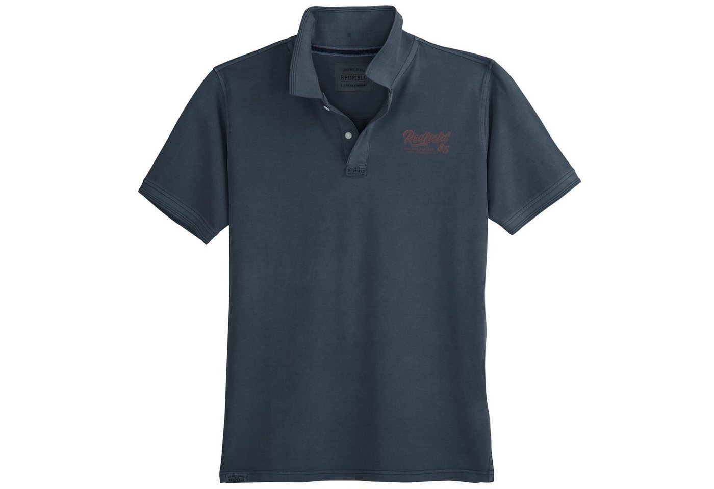 redfield Poloshirt Große Größen Herren Poloshirt Used Look blau bedruckt Redfield von redfield