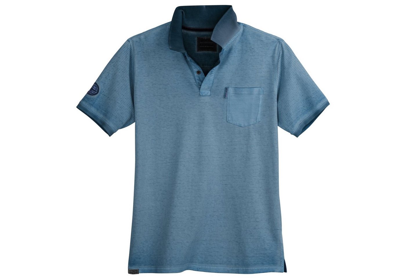 redfield Poloshirt Große Größen Herren Poloshirt Used Look blau geringelt Redfield von redfield