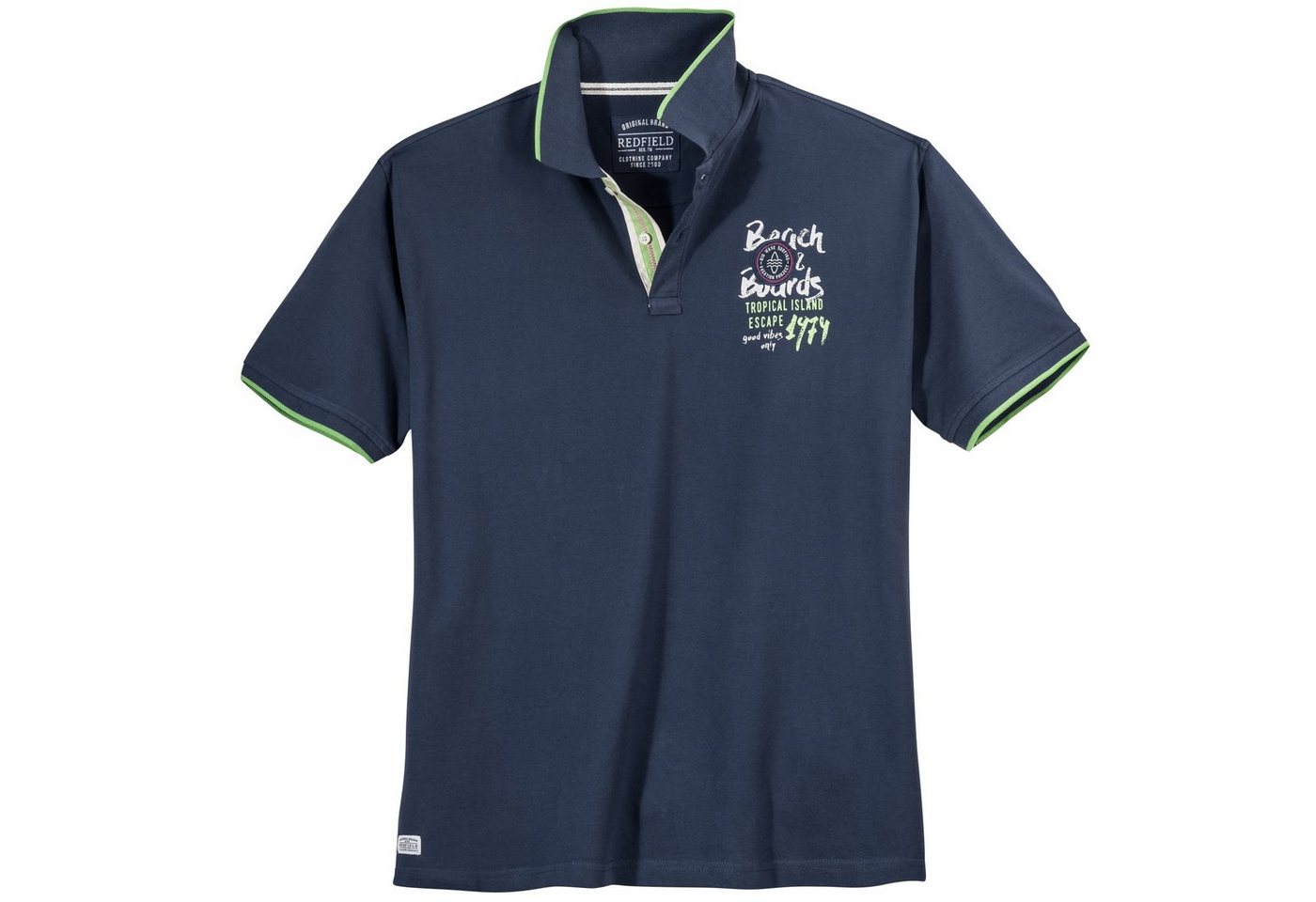 redfield Poloshirt Große Größen Herren Poloshirt blau Beach & Boards Redfield von redfield