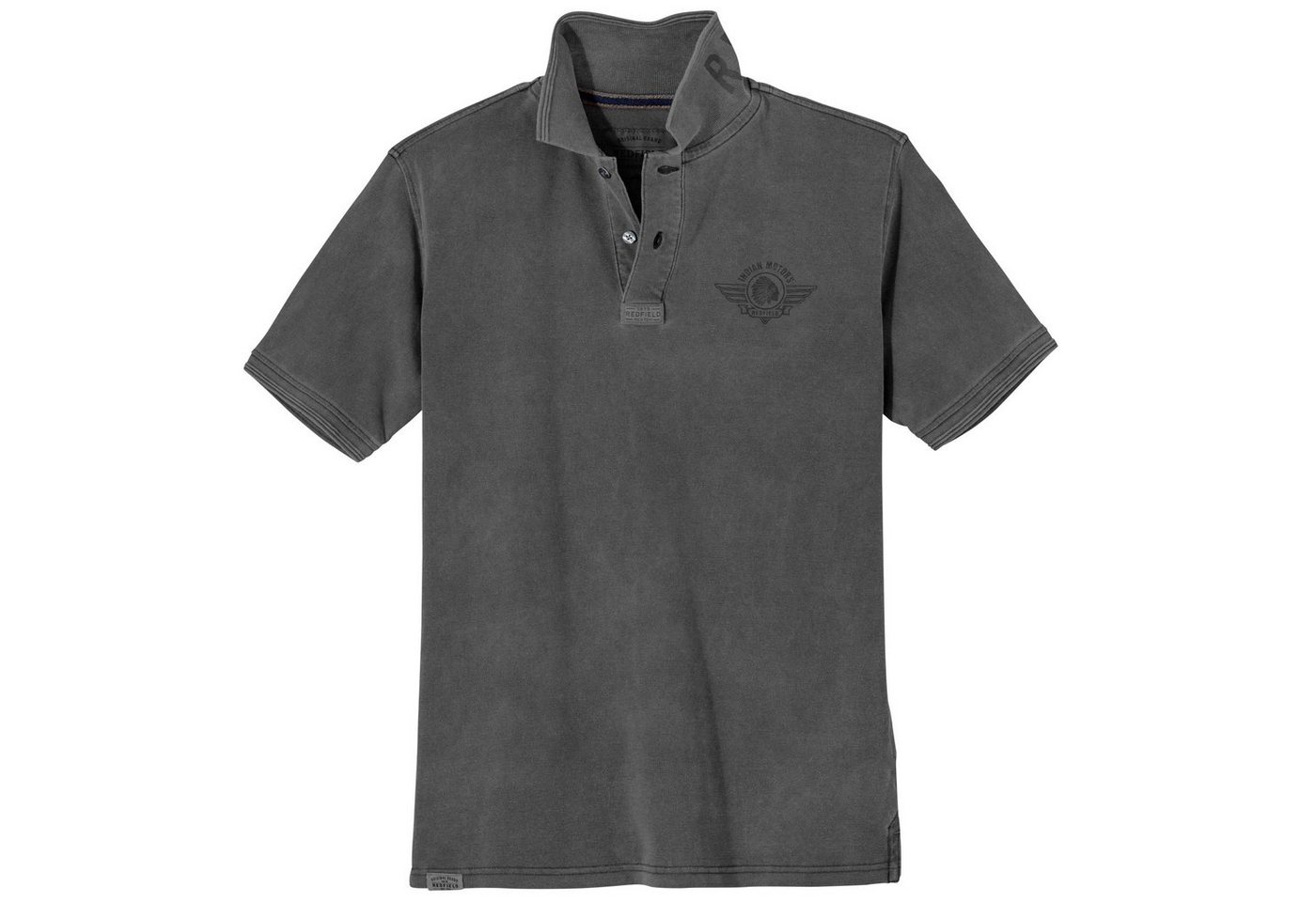 redfield Poloshirt Große Größen Herren Redfield Used Look Poloshirt schwarz bedruckt von redfield