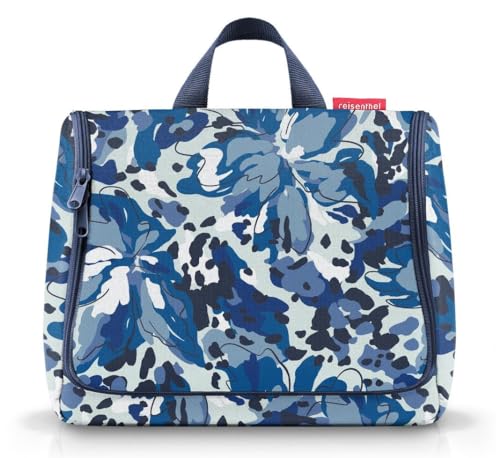 reisenthel toiletbag XL Flora Blue - praktischer Kulturbeutel mit Haken, wasserabweisendes Material von reisenthel